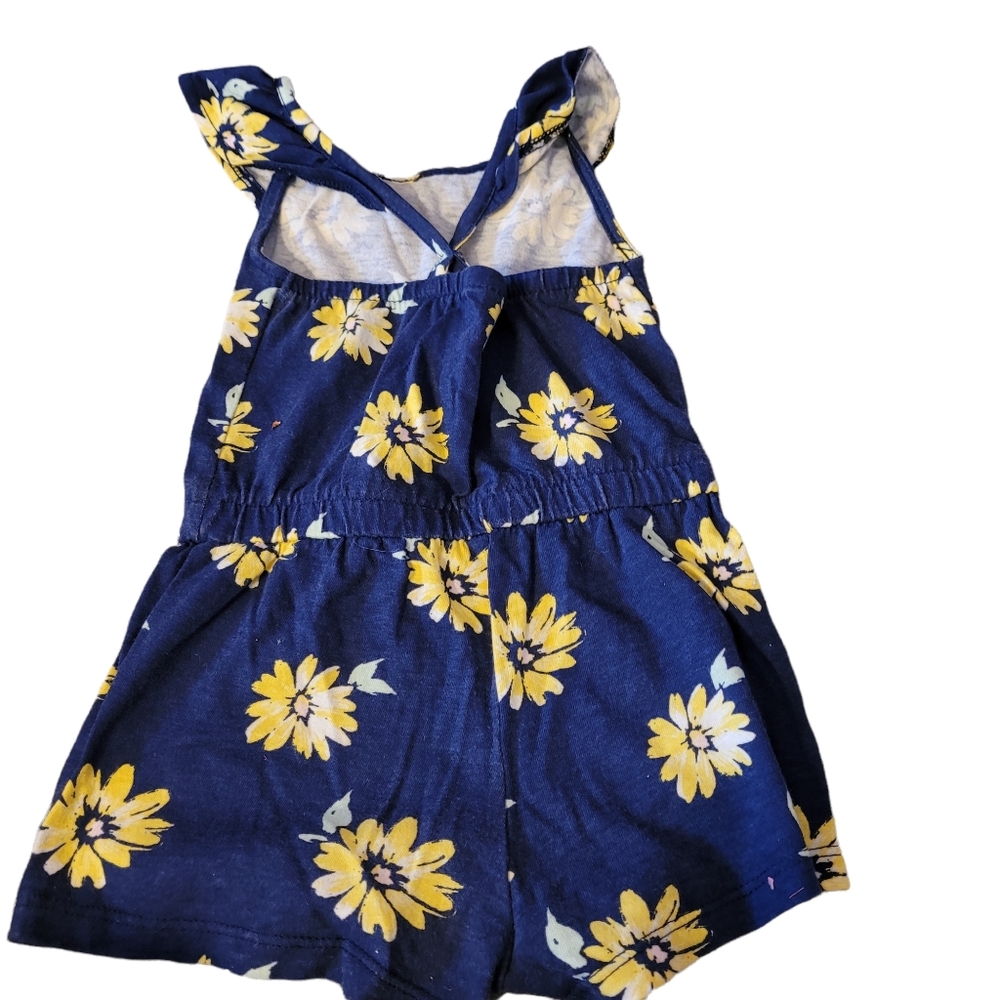 Old Navy 12-18 Month Flower Romper One Piece Shorts Tie Elastic Waist - Picture 2 of 4